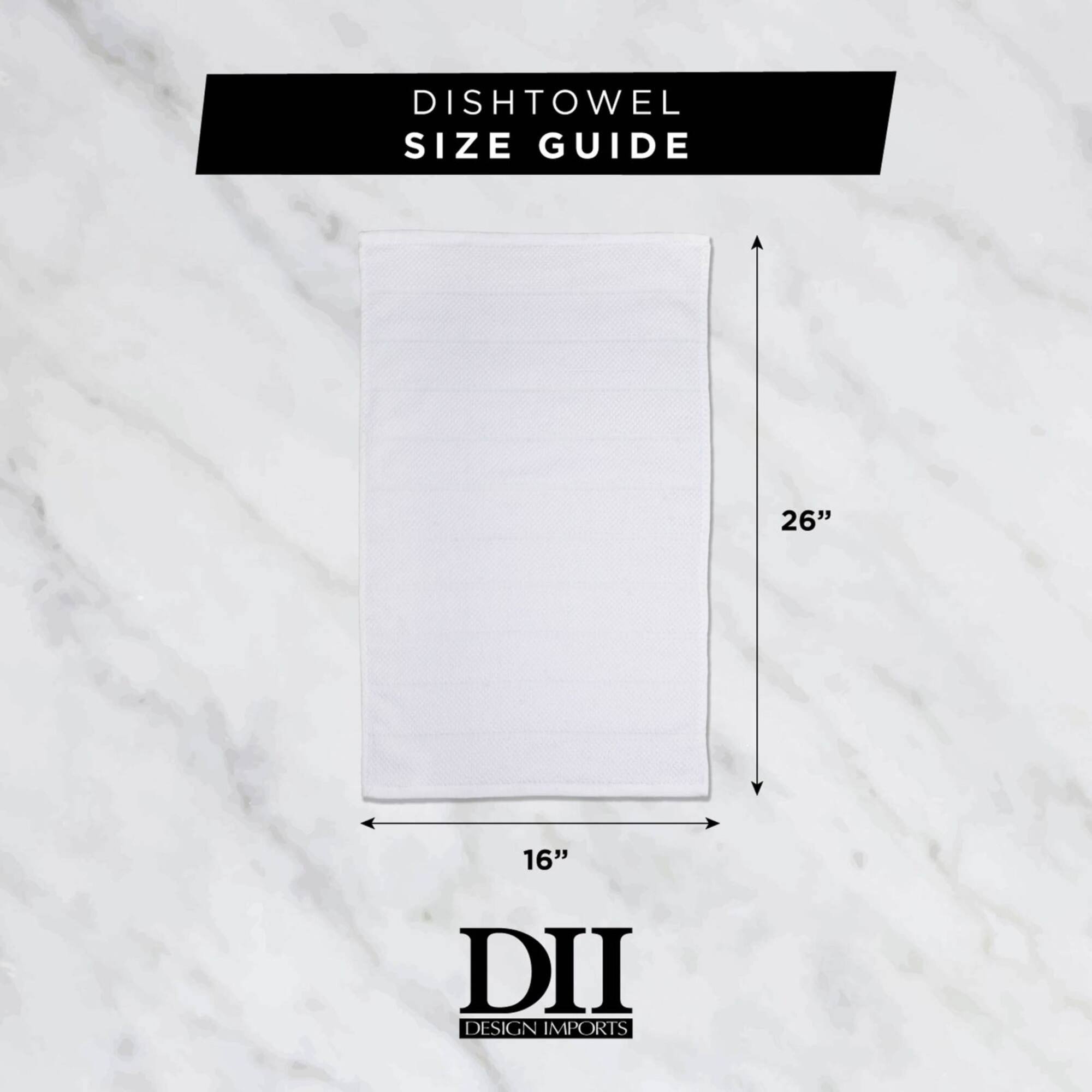 DII® Gray & White Ribbed Terry Dishtowel Set